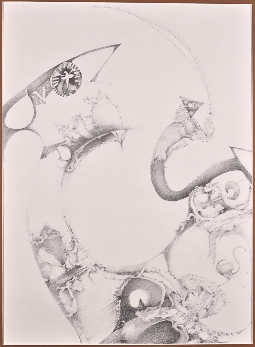 Renaissance Bridge, graphite drawing by Michael Burlingame