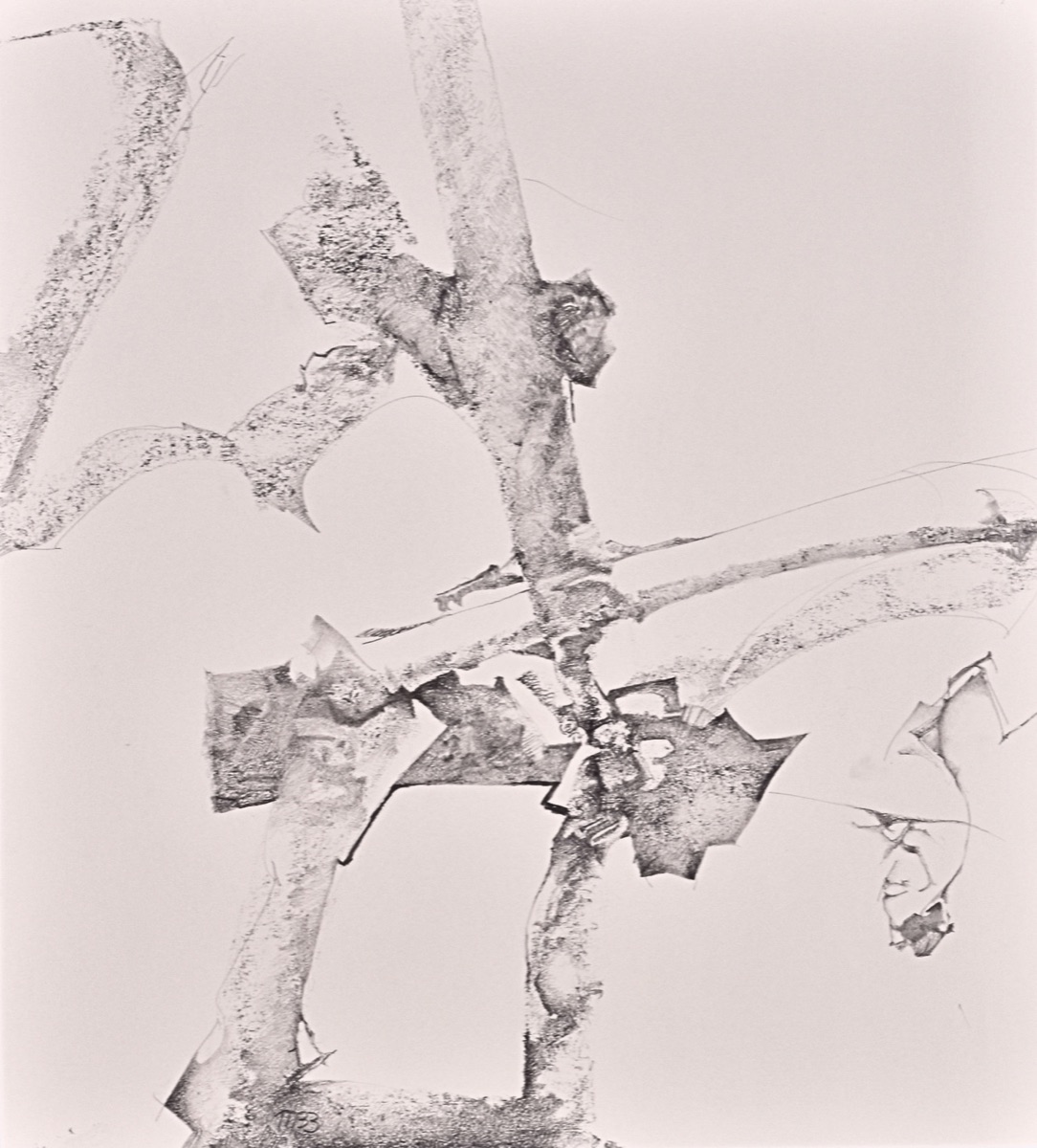 Yesterday Falters, graphite drawing by Michael Burlingame